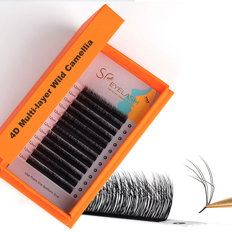 Večplastni 4d puhasti kamellia wispy trepalnice